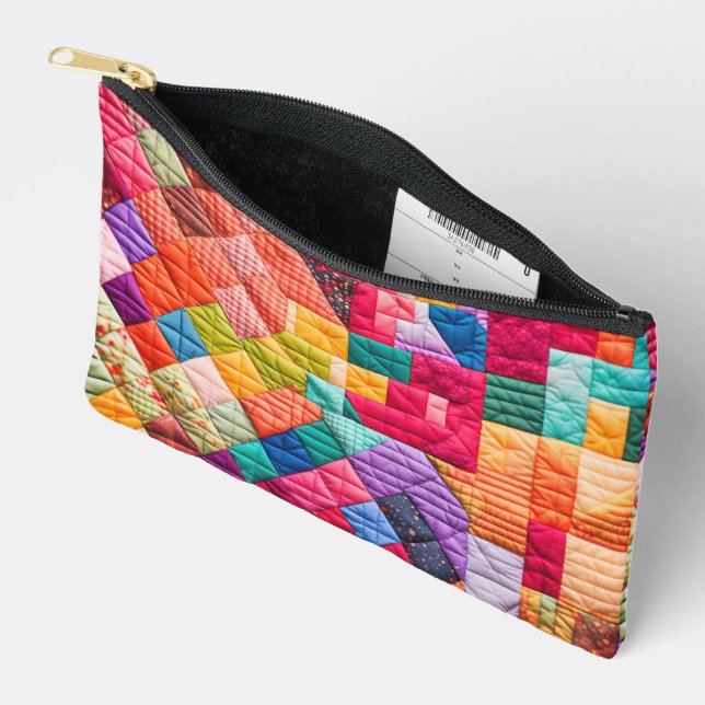 Bolsito Accesorio Pequeño Crazy Quilt (Abierto)