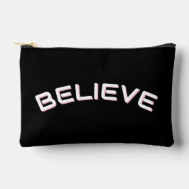 Bolsito Accesorio Pequeño «Cree» cita inspiradora nombre personalizado negro