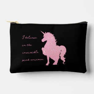 Bolsito Accesorio Pequeño Creo en la unicornio rosa invisible.