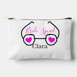 Bolsito Accesorio Pequeño Cuadrilla de novia gafas de corazón rosa negro de 