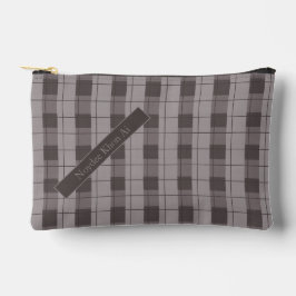Bolsito Accesorio Pequeño Cuadro gris y gris, tu nombre