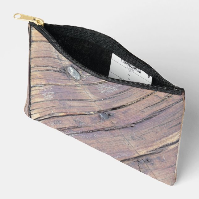 Bolsito Accesorio Pequeño Cubierta texturada de madera templada (Abierto)