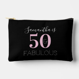Bolsito Accesorio Pequeño Cumpleaños 50 Personalizado Negro Rosa