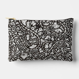 Bolsito Accesorio Pequeño Curvy Twisty Cartoon Weird Faces Design