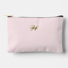 Bolsito Accesorio Pequeño Custom Blush Pink Gold Initial l Simple Minimalist