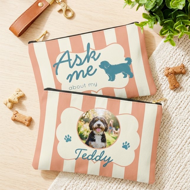 Bolsito Accesorio Pequeño Custom Dog Photo Bernedoodle Mom Gift Pouch (Subido por el creador)