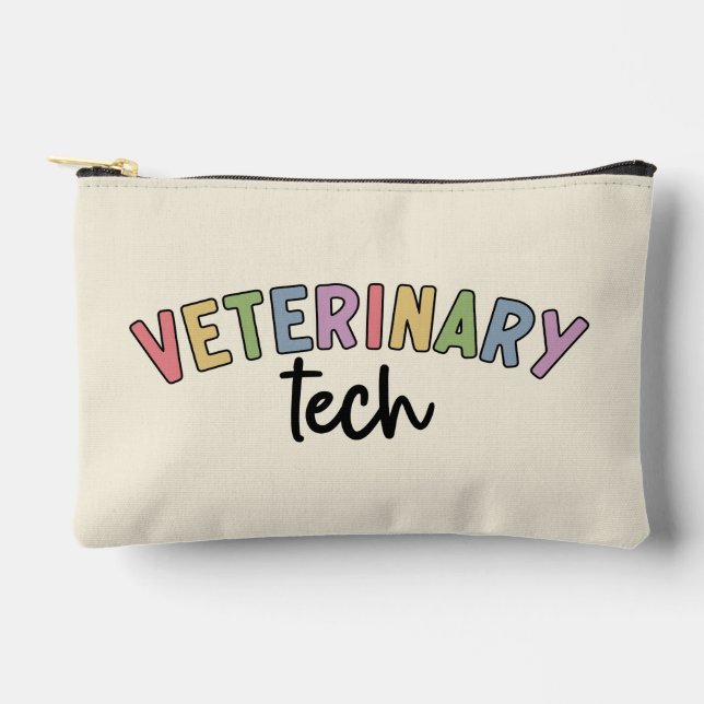 Bolsito Accesorio Pequeño Custom Name Veterinary Tech | Técnico de Vet (Anverso)