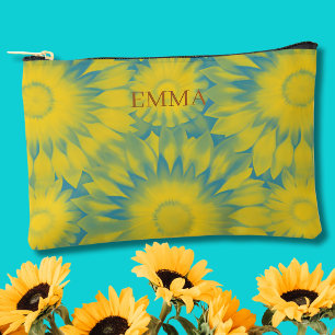 Bolsito Accesorio Pequeño Custom Vibrant Sunflower Tie-Dye Art