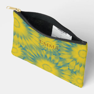 Bolsito Accesorio Pequeño Custom Vibrant Sunflower Tie-Dye Art