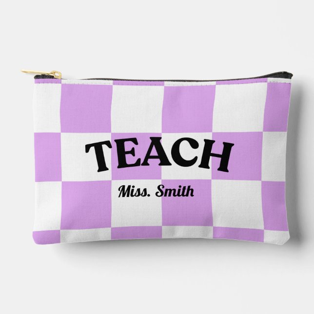 Bolsito Accesorio Pequeño Customizable Checkered Teach Pouch (Anverso)