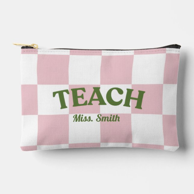Bolsito Accesorio Pequeño Customizable Checkered Teach Pouch (Anverso)