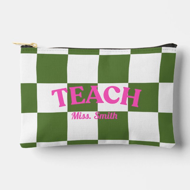 Bolsito Accesorio Pequeño Customizable Checkered Teach Pouch (Anverso)