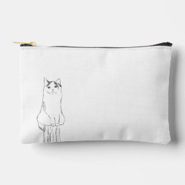 Bolsito Accesorio Pequeño Cute Cat Sketch Moderno