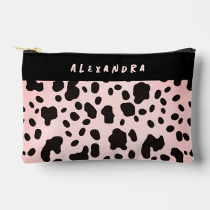 Bolsito Accesorio Pequeño Cute femenino patrón de vaca occidental rosa paste