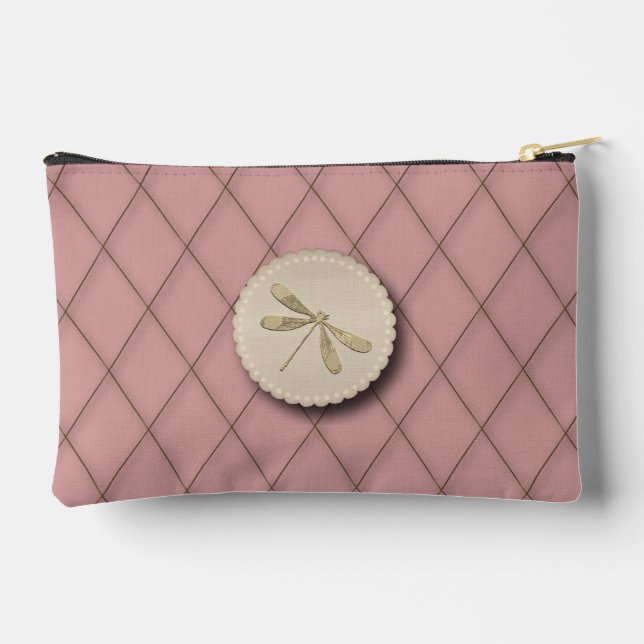 Bolsito Accesorio Pequeño Cute Gold Dragonfly (Reverso )