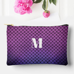Bolsito Accesorio Pequeño Cute Gradiente Ombre Morado Escamas de Sirena Mono