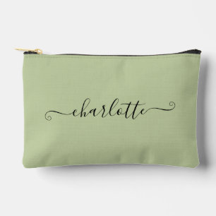 Bolsito Accesorio Pequeño Cute Minimalista Personalizado Nombre   Verde Sage