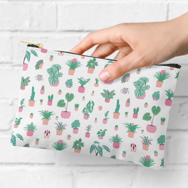 Bolsito Accesorio Pequeño Cute Potted Plants Pattern Zipper Pouch (Subido por el creador)