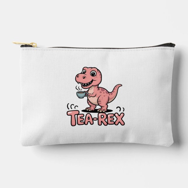 Bolsito Accesorio Pequeño Cute Tea-Rex Pink Dinosaur – Sip Happens! (Anverso)