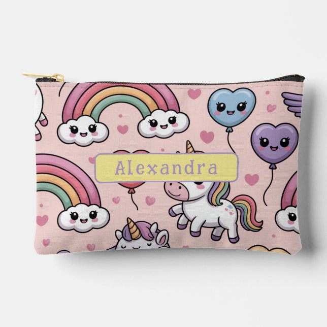 Bolsito Accesorio Pequeño Cute Unicornio Arcoíris (Anverso)