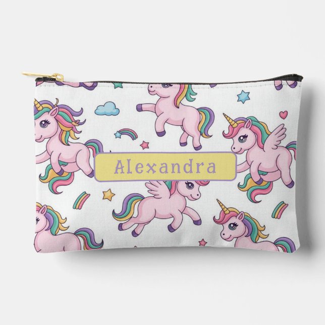 Bolsito Accesorio Pequeño Cute Unicornio Arcoíris (Anverso)