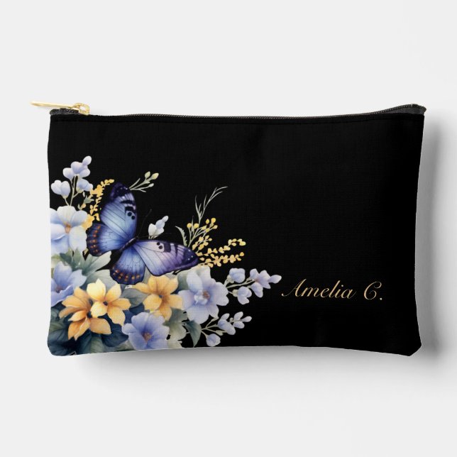 Bolsito Accesorio Pequeño Cuto personalizado para mariposa y flores silvestr (Anverso)
