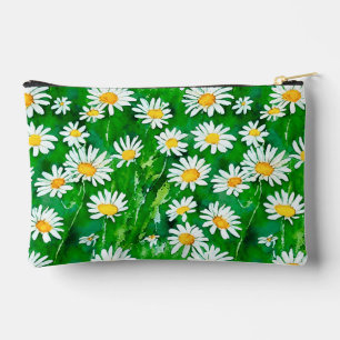 Bolsito Accesorio Pequeño Daisies acuarelas en un campo verde