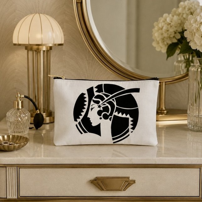 Bolsito Accesorio Pequeño Dama Art Deco Blanco y Negro Vintage (Subido por el creador)