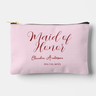 Bolsito Accesorio Pequeño Dama de honor malva nombre fecha rosa pastel novia