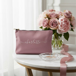 Bolsito Accesorio Pequeño Dama de Honor Minimalista Elegante Nombre | Rosa P