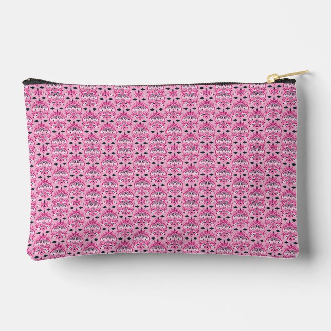 Bolsito Accesorio Pequeño damasco rosa y negro (Reverso )