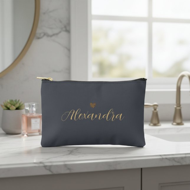 Bolsito Accesorio Pequeño dark gray accessory bag, personalized makeup bag (Subido por el creador)