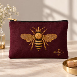 Bolsito Accesorio Pequeño Dark Romance Royal Bee | Borgoña y Oro Francés