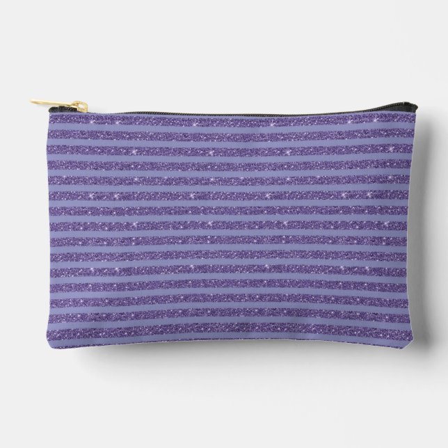 Bolsito Accesorio Pequeño Deep Amethyst Glitter Style Horizontal Stripes  (Anverso)