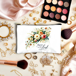 Bolsito Accesorio Pequeño Descanse en el monograma floral del Señor