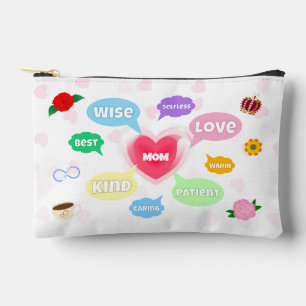 Bolsito Accesorio Pequeño Día de la Madre Mejor Mamá Palabra Nubes Reina Cor