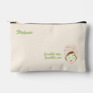 Bolsito Accesorio Pequeño Día del Spa facial Beige