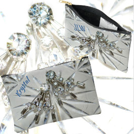 Bolsito Accesorio Pequeño Diamantes de imitación Art Decó Elegante Silvery G