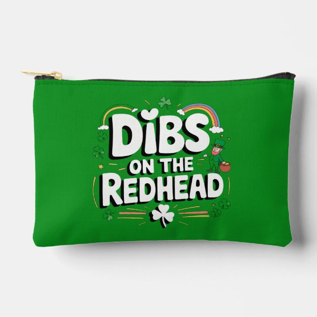 Bolsito Accesorio Pequeño Dibs On The Redhead Funny St Patrick's Day (Anverso)