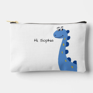 Bolsito Accesorio Pequeño Dinosaurio Azul Adorable - Nombre Personalizado So