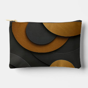 Bolsito Accesorio Pequeño Diseño abstracto geométrico de lujo negro y oro