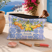 Diseño de azulejo azul amarillo de cítrico sicilia