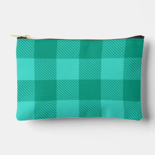 Bolsito Accesorio Pequeño Diseño de cuadros escoceses de gingham azul verdos