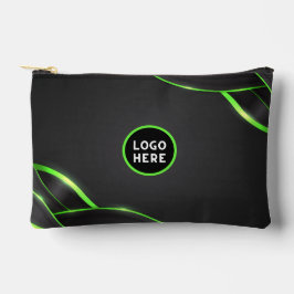 Bolsito Accesorio Pequeño Diseño de fluido abstracto negro y verde | Agregar