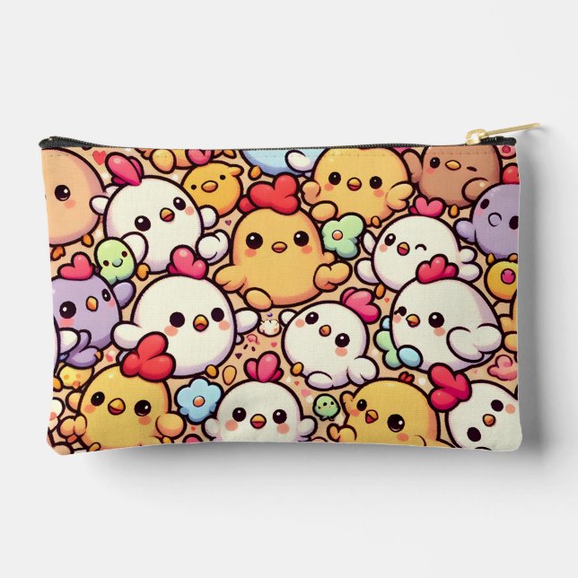 Bolsito Accesorio Pequeño Diseño de patrón de pollo de la Chibi de Cuta (Reverso )