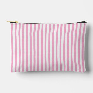 Bolsito Accesorio Pequeño Diseño de Patrón de Raya Vertical Rosa Blanco