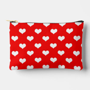 Bolsito Accesorio Pequeño Diseño del patrón del corazón de amor blanco rojo