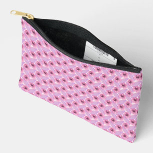 Bolsito Accesorio Pequeño Diseño floral de acuarela botánica rosa B