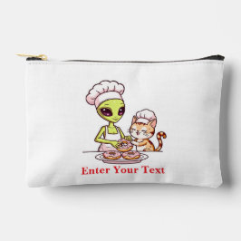 Bolsito Accesorio Pequeño Diseño Kawaii de Gato Chef Alien Donut