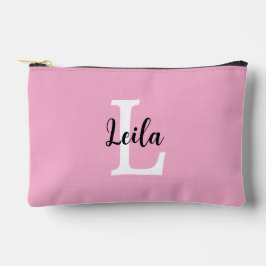 Bolsito Accesorio Pequeño Diseño personalizado de nombre con monograma rosa